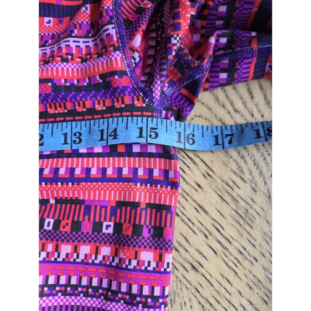 Nike Pro Dri-Fit Pullover 1/2 Zip Up Womens Pink Purple Geometric Top Small